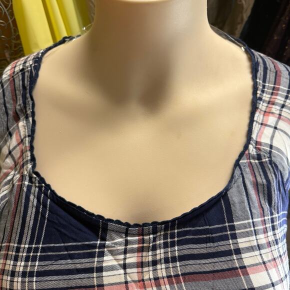 Massini Pull Over Blouse Size 3X in Blue, White, Pink - Picture 2 of 9